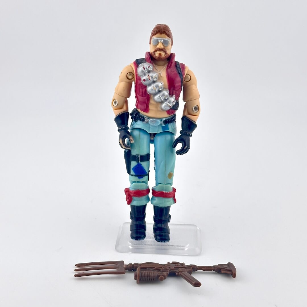 Action figure with a weapon on a white background