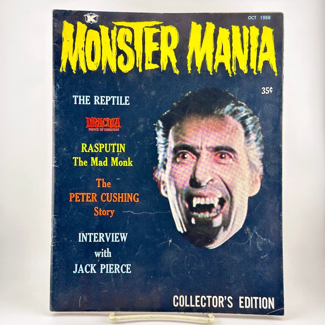 October 1969 issue of Monster Mania Collector's Edition magazine, featuring a dark cover with a large vampire face.