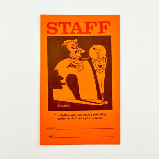 Back of Orange backstage pass for Mötley Crüe at Oakland Stadium