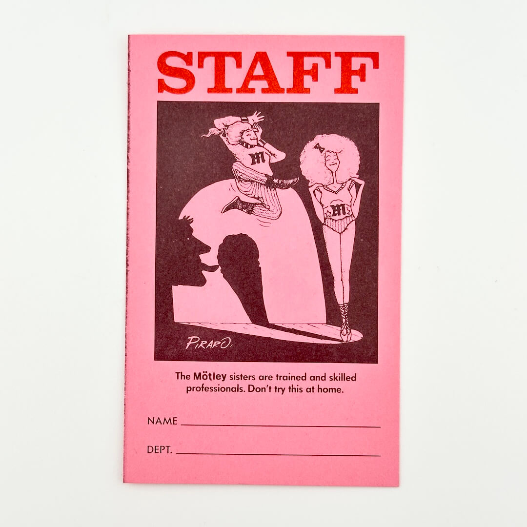 Back of Pink backstage pass for Mötley Crüe at Oakland Stadium