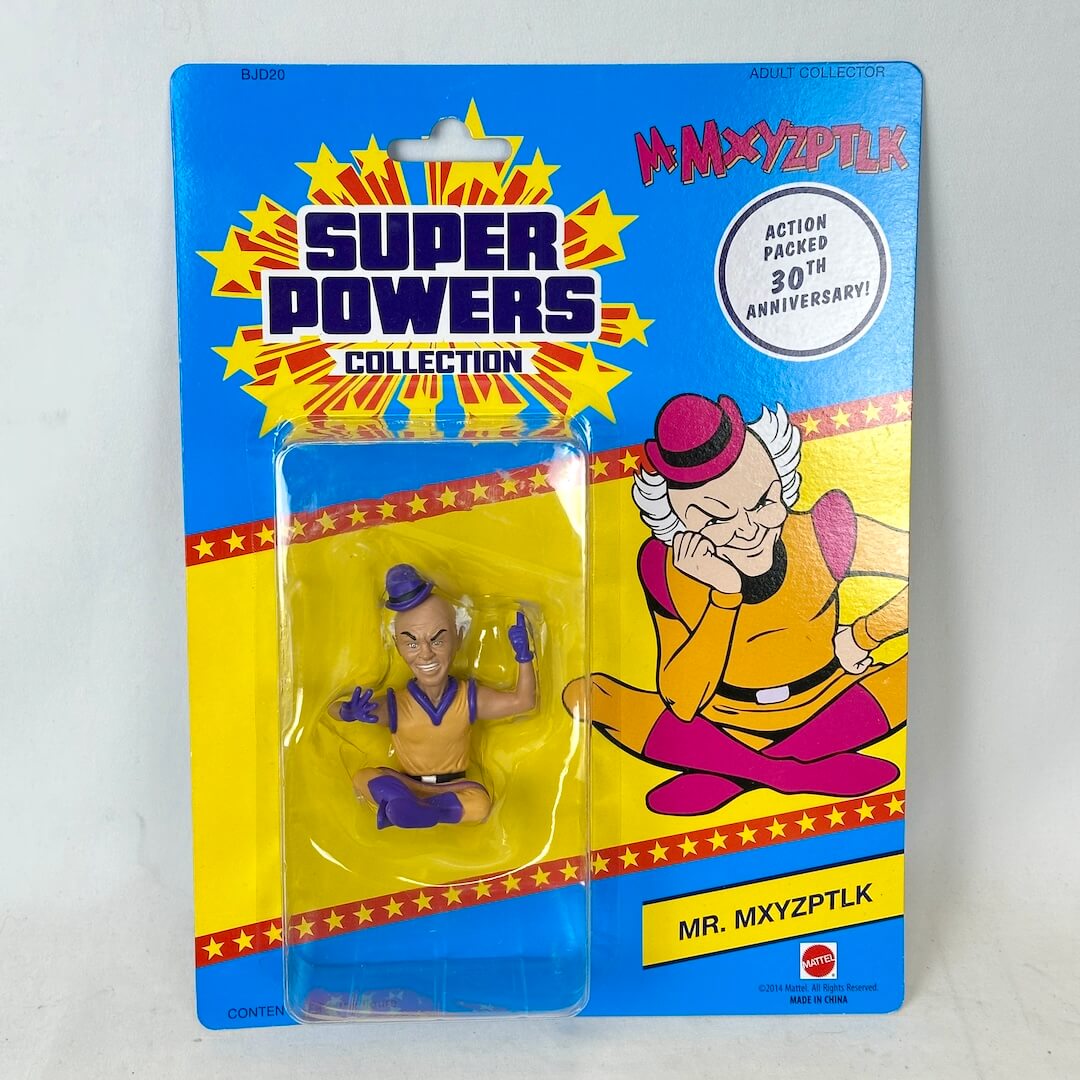 Super Powers Collection action figure packaging with character illustration on a white background