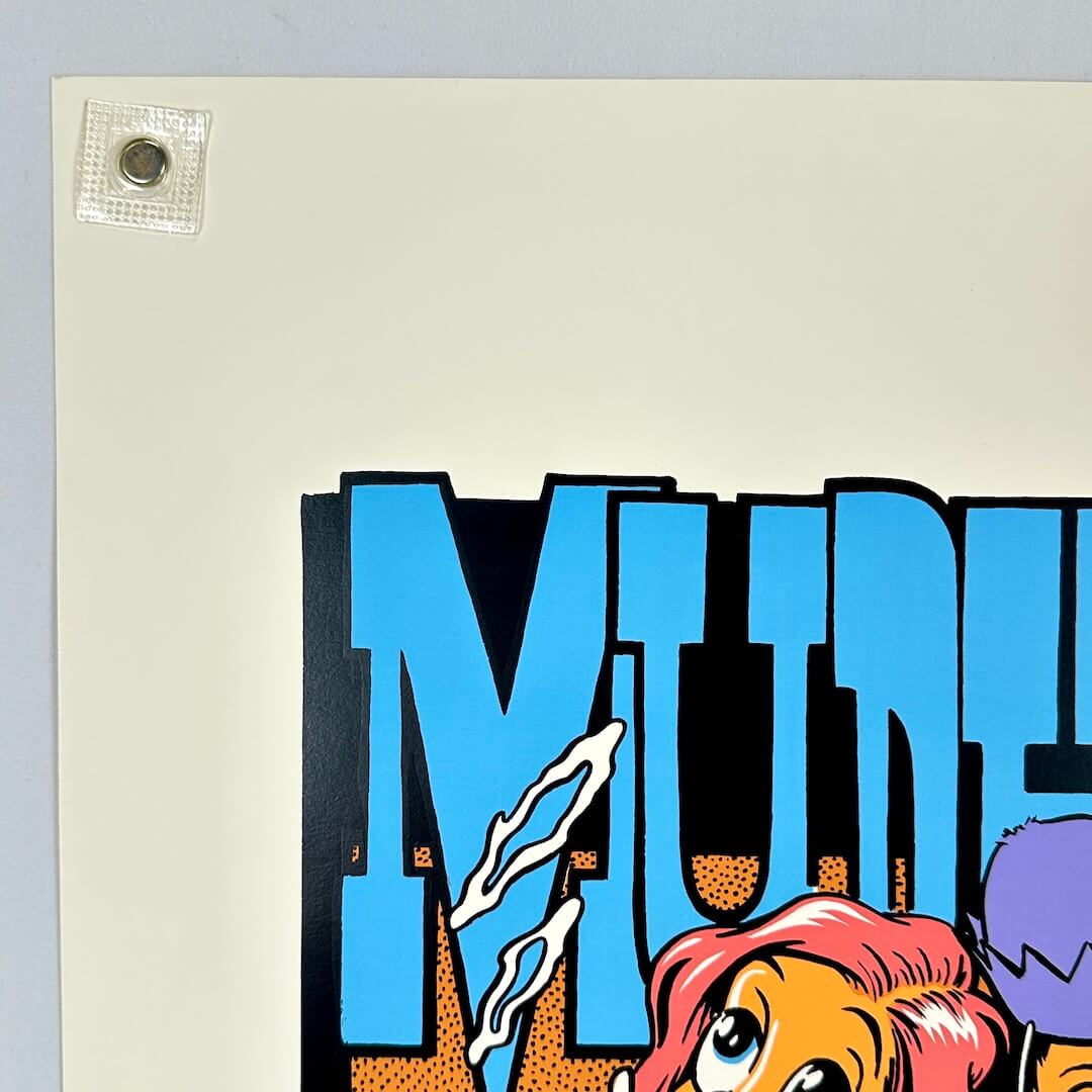 Top left corner of poster showing crisp corner and clean edges. 