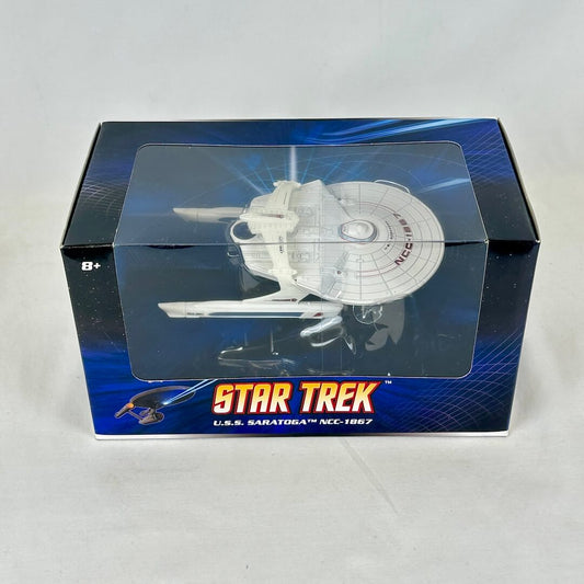 Star Trek model ship in packaging on a white background