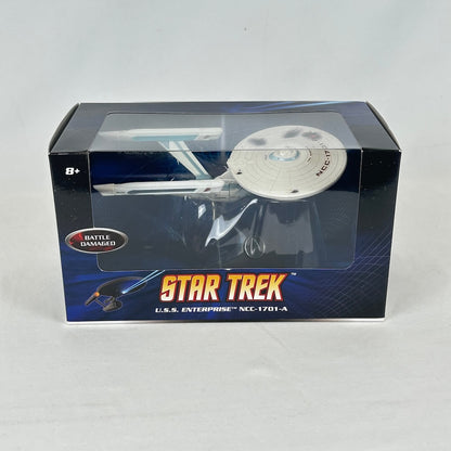 Star Trek model ship in packaging on a white background