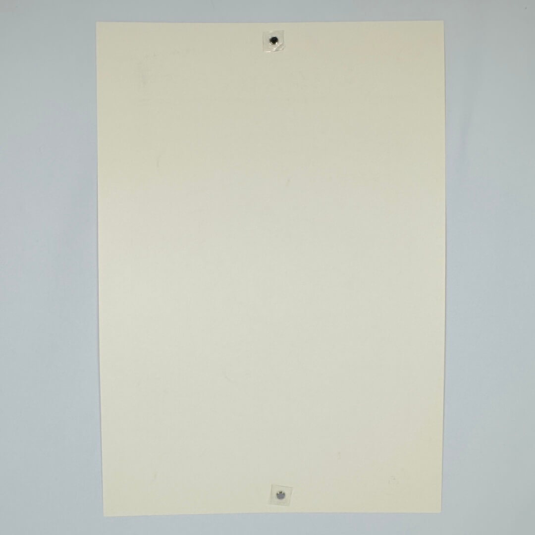 Backside of poster showing no damage. 