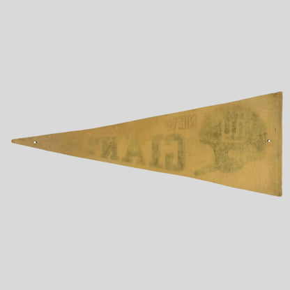 White discolored pennant with ghost image of front graphic visible. 