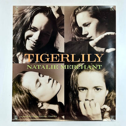 Album cover for 'Tigerlily' by Natalie Merchant featuring four portraits of a woman.