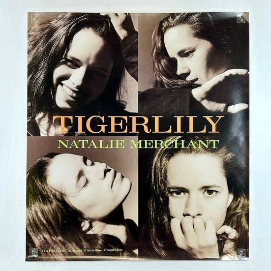 Album cover for 'Tigerlily' by Natalie Merchant featuring four portraits of a woman.