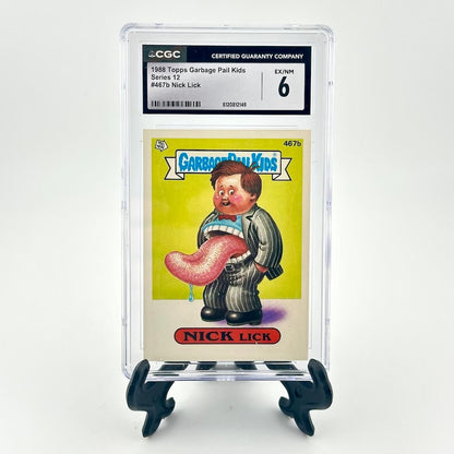 Garbage Pail Kids trading card with a long tongue, graded by CGC on a white background