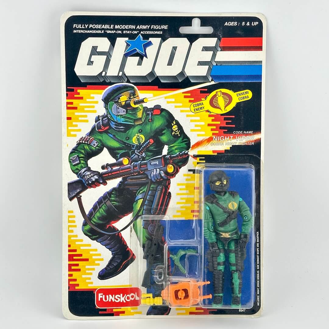 GI Joe action figure in packaging against white background. 