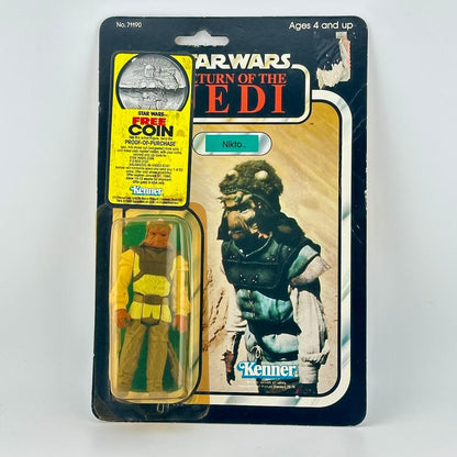 Vintage Kenner Star Wars action figure in packaging on a white background