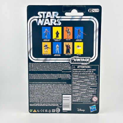 Back of Star Wars action figure packaging showing images of other available figures and product information. 