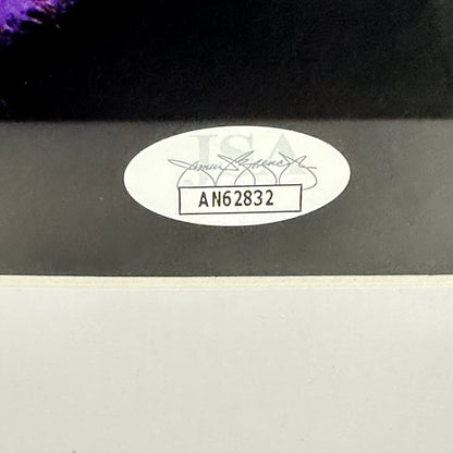 Authentication label with number 'AN62832' on a dark background