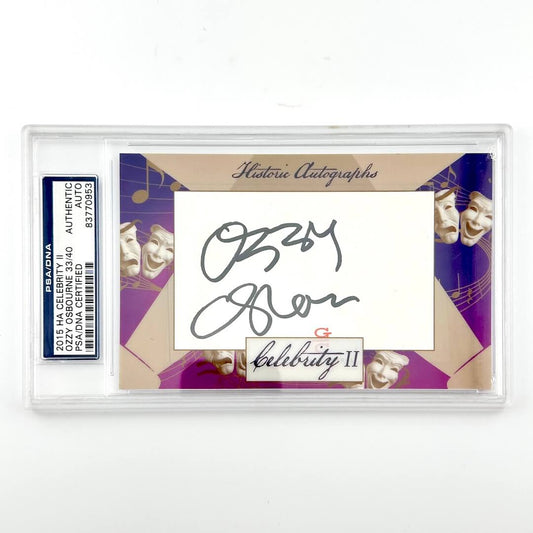 Autographed card with a signature in a protective case, featuring 'Historic Autographs' and 'Celebrity' branding.