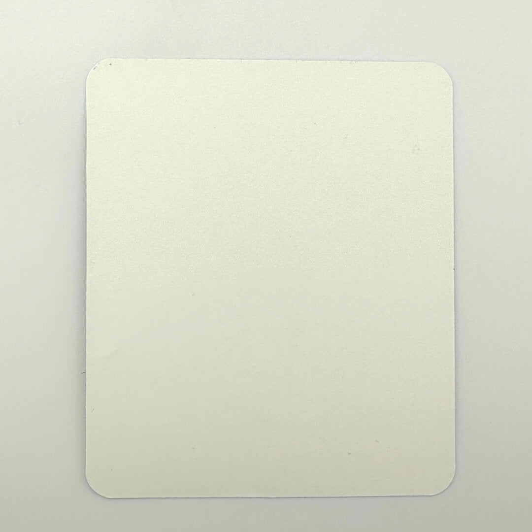 Backside of unused sticker. 