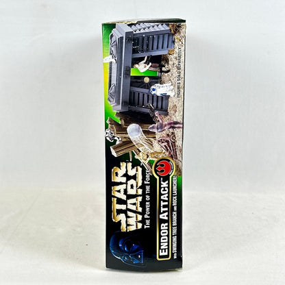 Toy packaging for a Star Wars Enderor Attack figure on a white background