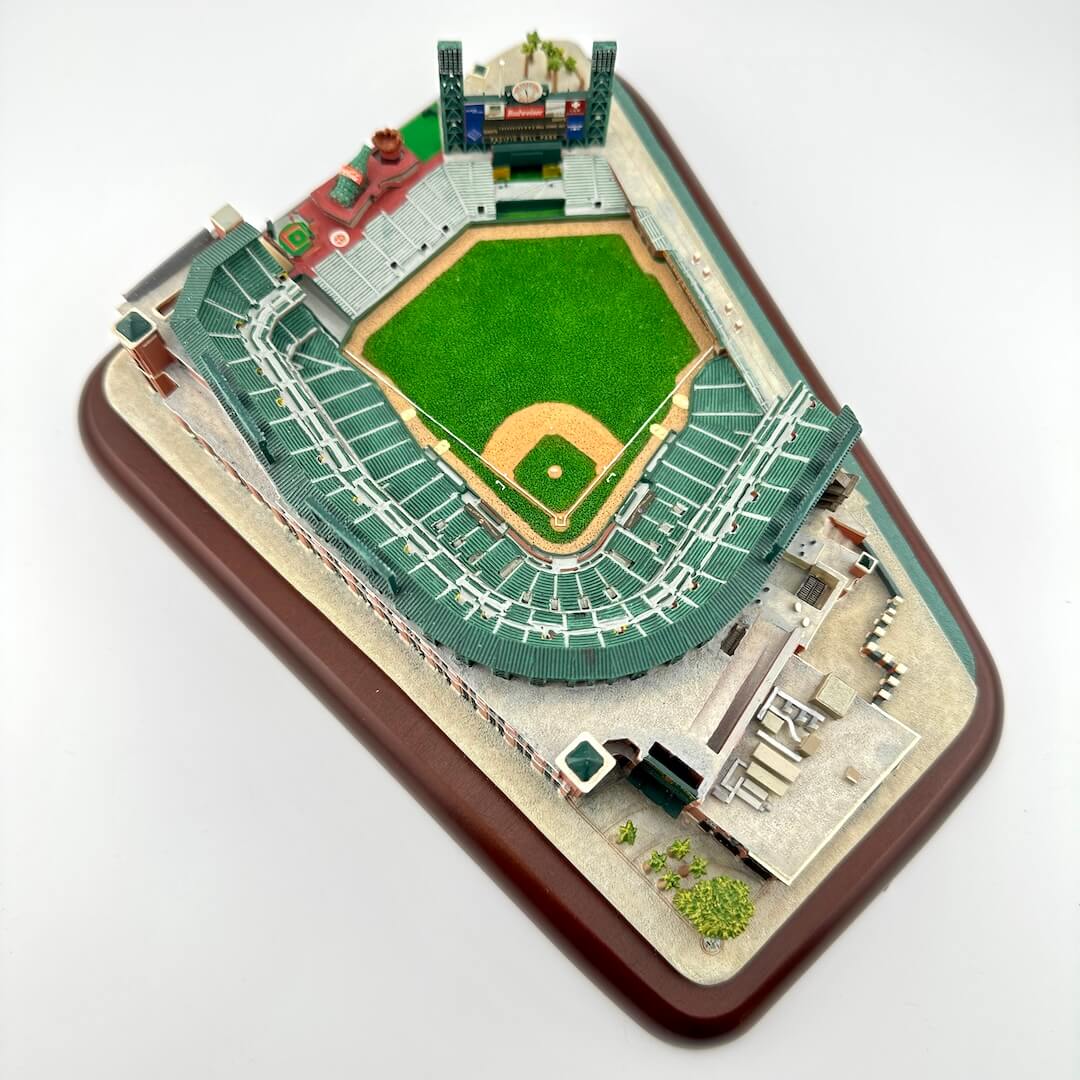 Model of a baseball stadium on a white background