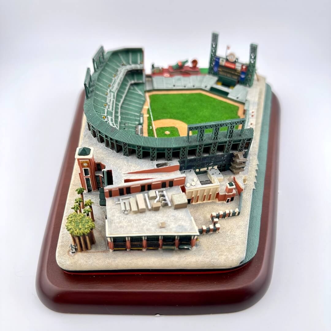 Model of a baseball stadium on a white background