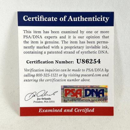 Certificate of authenticity by PSA/DNA. 