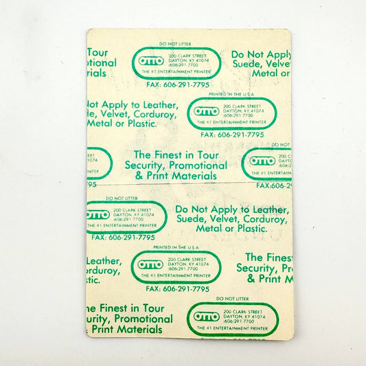 Backside of sticker to show intact backing and pristine condition. 
