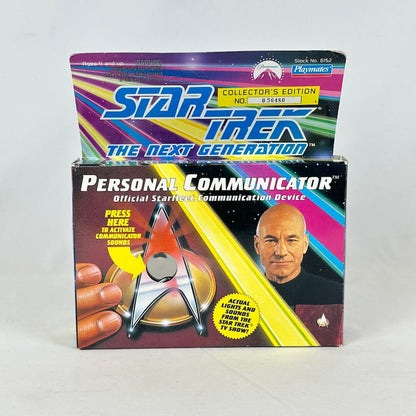 Box for Star Trek personal communicator against white background.