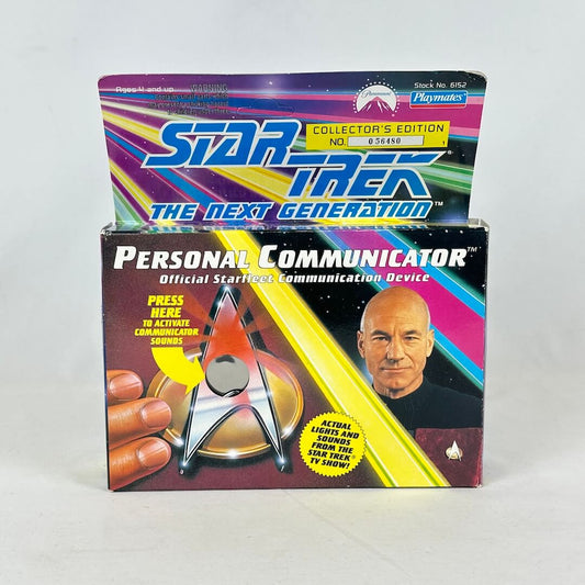 Box for Star Trek personal communicator against white background.