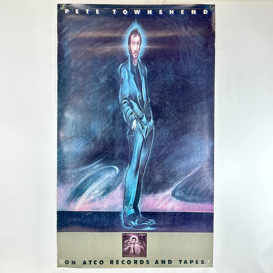 Album cover with a stylized illustration of a person in a blue suit against a dark background, featuring the text 'Pete Townshend' and 'Atco Records and Tapes'.