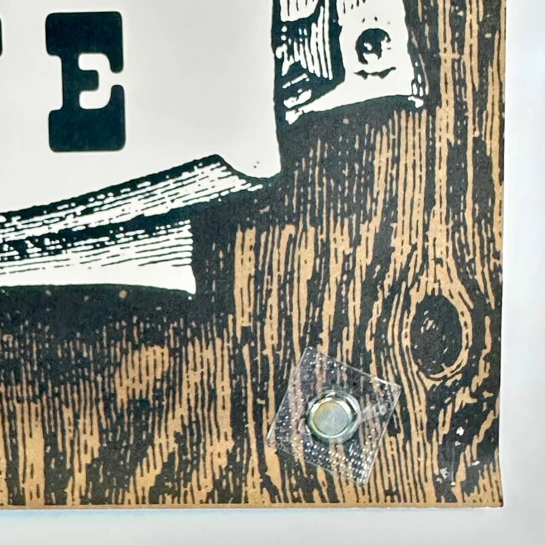 Bottom right corner of poster with pin holes but no edge wear. 