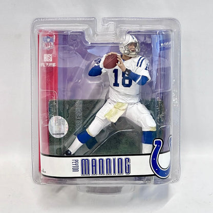 Football player action figure in packaging with NFL branding