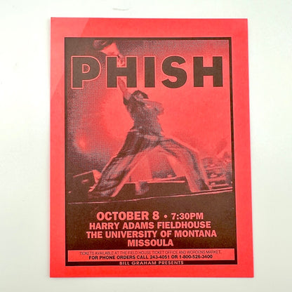 Promotional poster for Phish concert at Harry Adams Fieldhouse, University of Montana, Missoula.