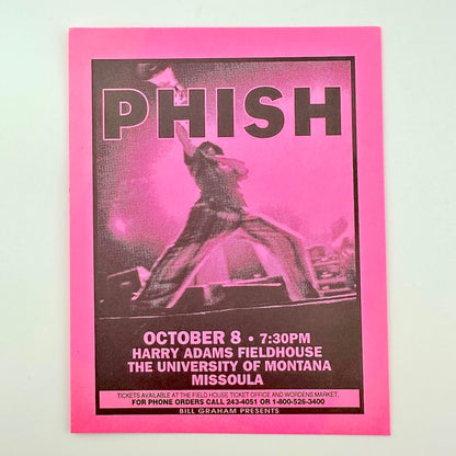 Pink border with 'Phish' concert poster on a light gray background