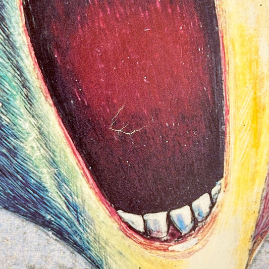 Close up of center of mouth showing spot of damage. 