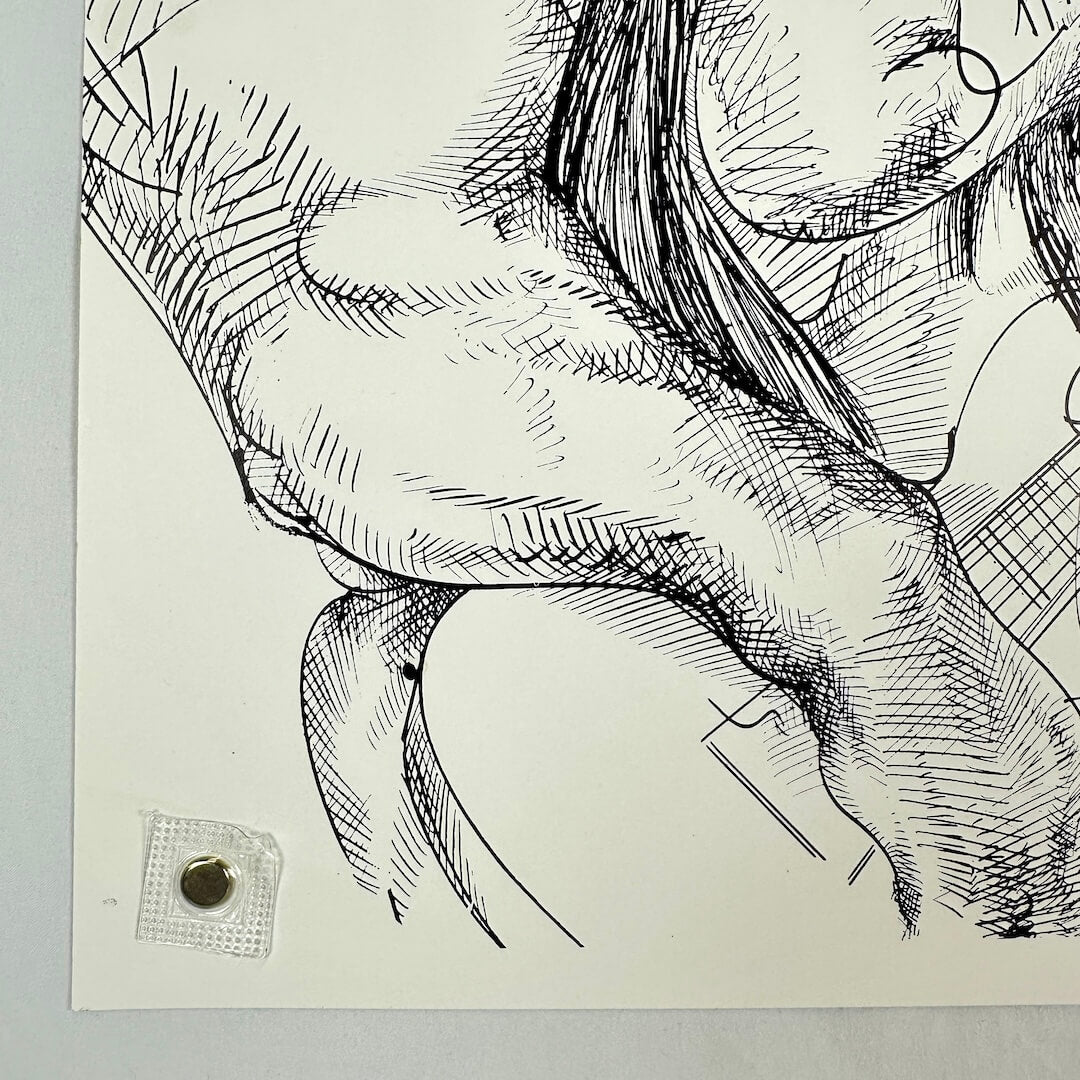 Bottom left corner of poster showing crisp corner and edges. 