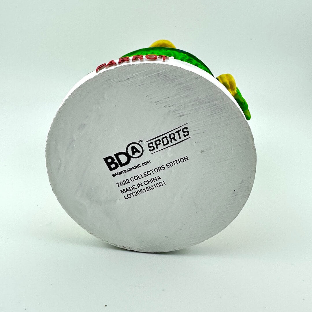 Bottom of bobblehead with manufacturing information