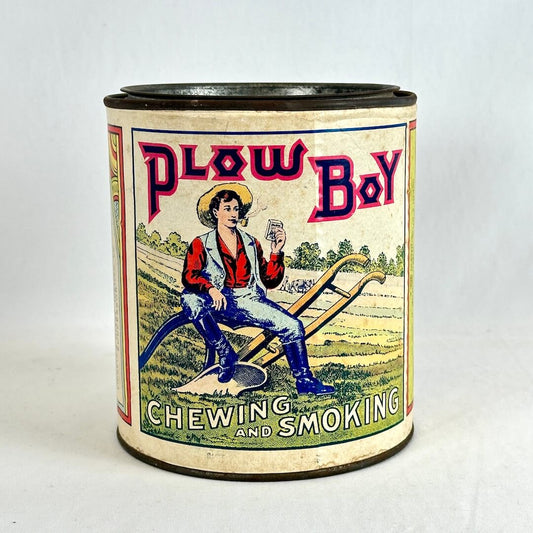 Plow Boy Chewing and Smoking Tobacco Tin