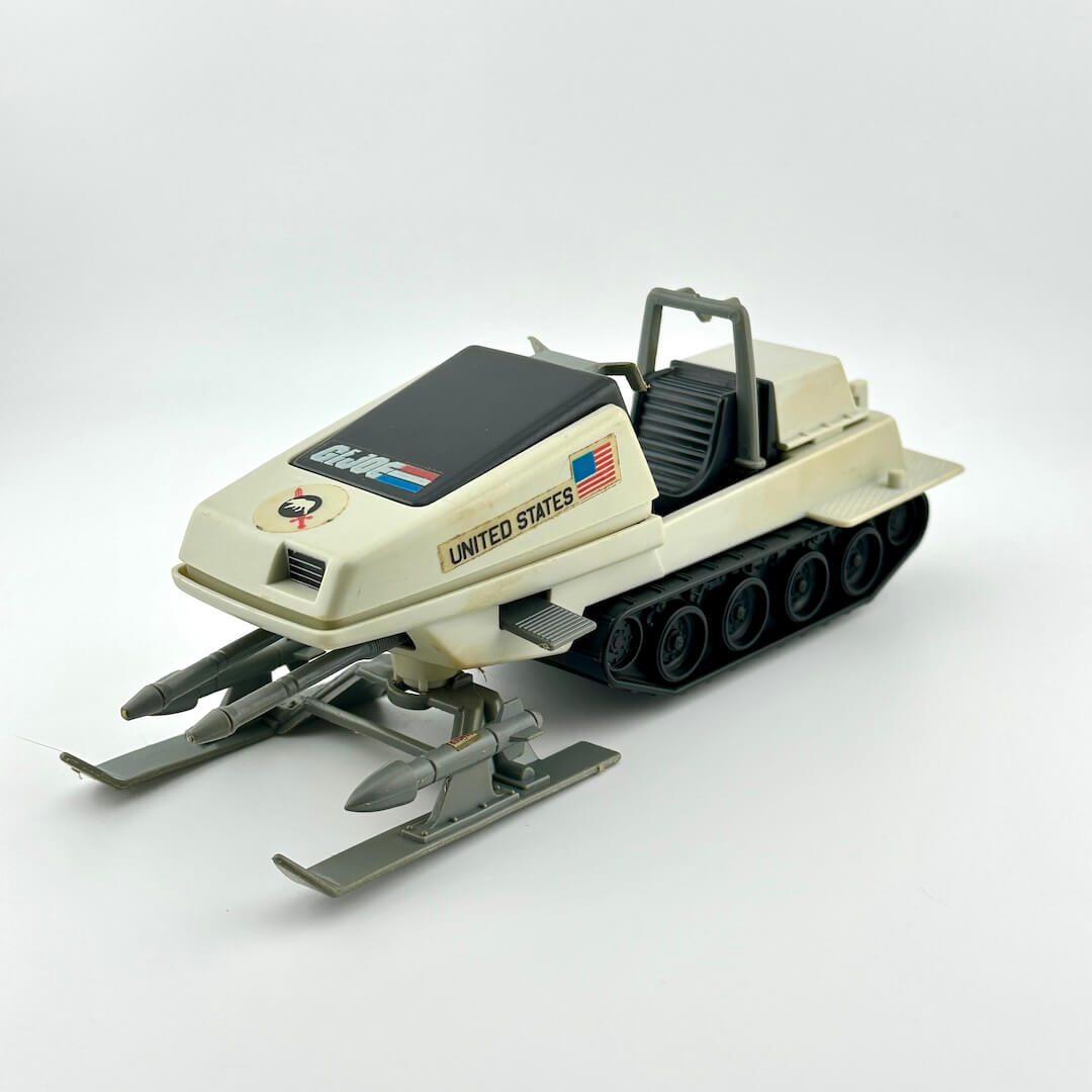 Model of a snowmobile with 'United States' branding on a white background