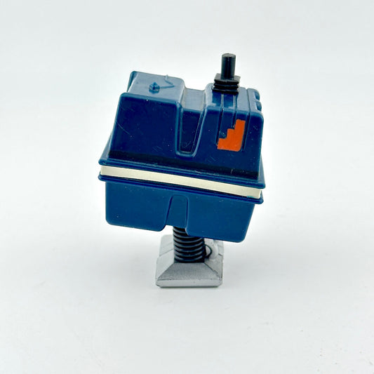 Blue toy robot on a white background