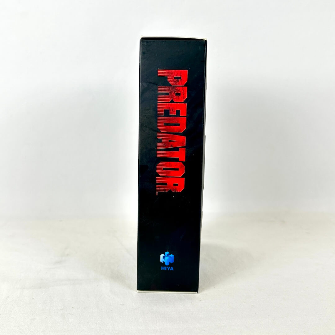 Side view of packaging with "Predator" logo down side and smaller Hiya Toys logo at bottom. 