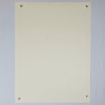 Backside of cream colored poster with no damage or smears visible.