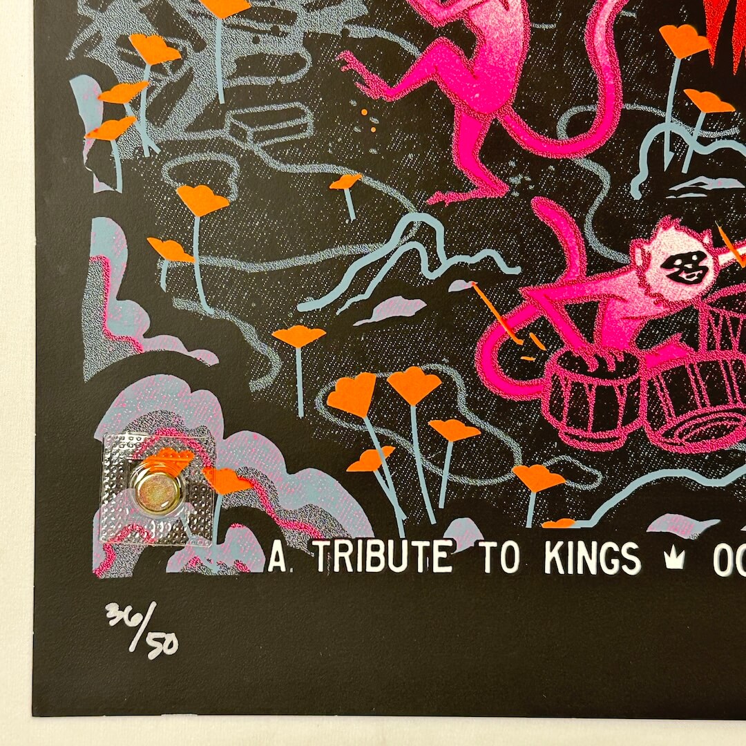 Bottom left corner featuring poster number in silver market. 