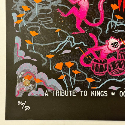 Bottom left corner featuring poster number in silver market. 