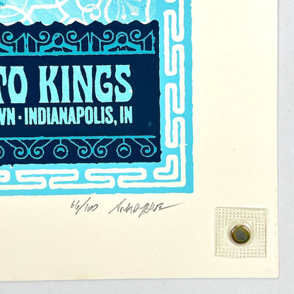 Bottom right corner with artist signature in pencil with poster number. 