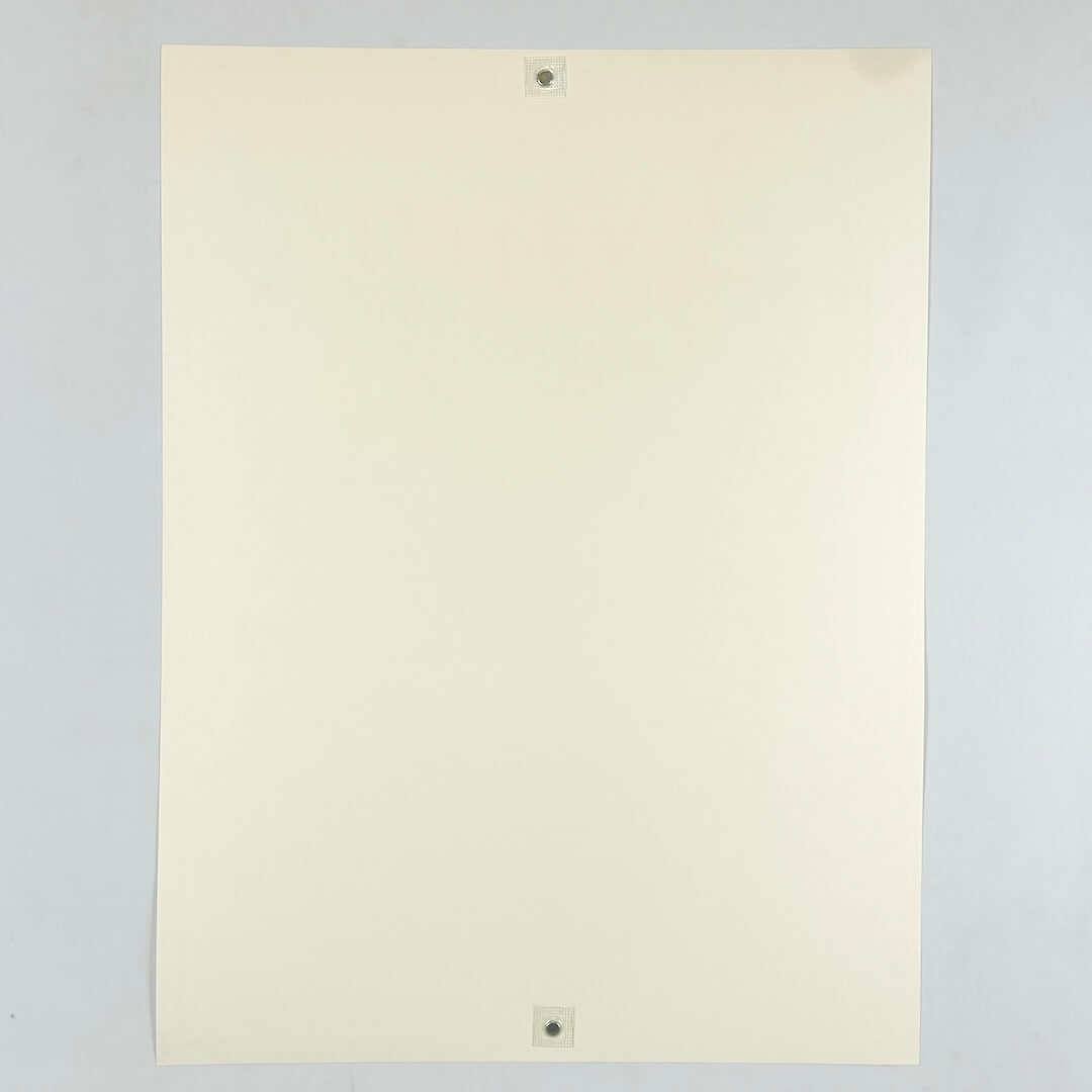 Backside of poster to show stain placement and lack of other damage. 