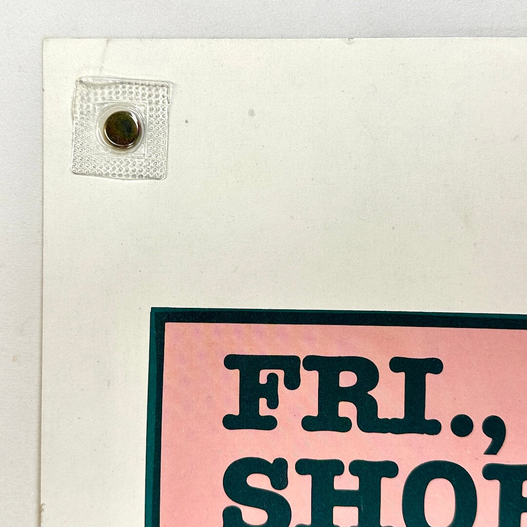 Top left corner of poster with some wear to corner and edges. 