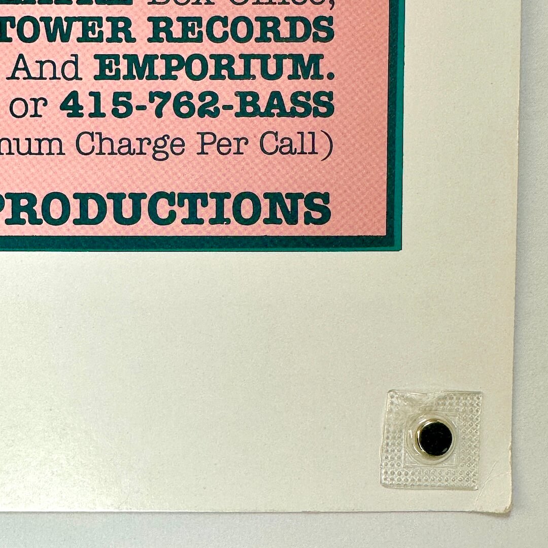 Bottom right corner of poster with some wear to corner and edges. 