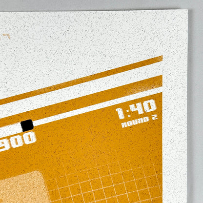 Upper right corner of print with sharp corner and undamaged edges. Shadow detailing visible. 