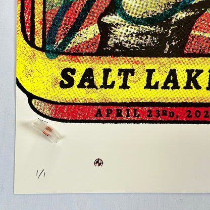 Printed in vivid colors using comic book ink style, signed 1/1 in pencil by artist & print targets.