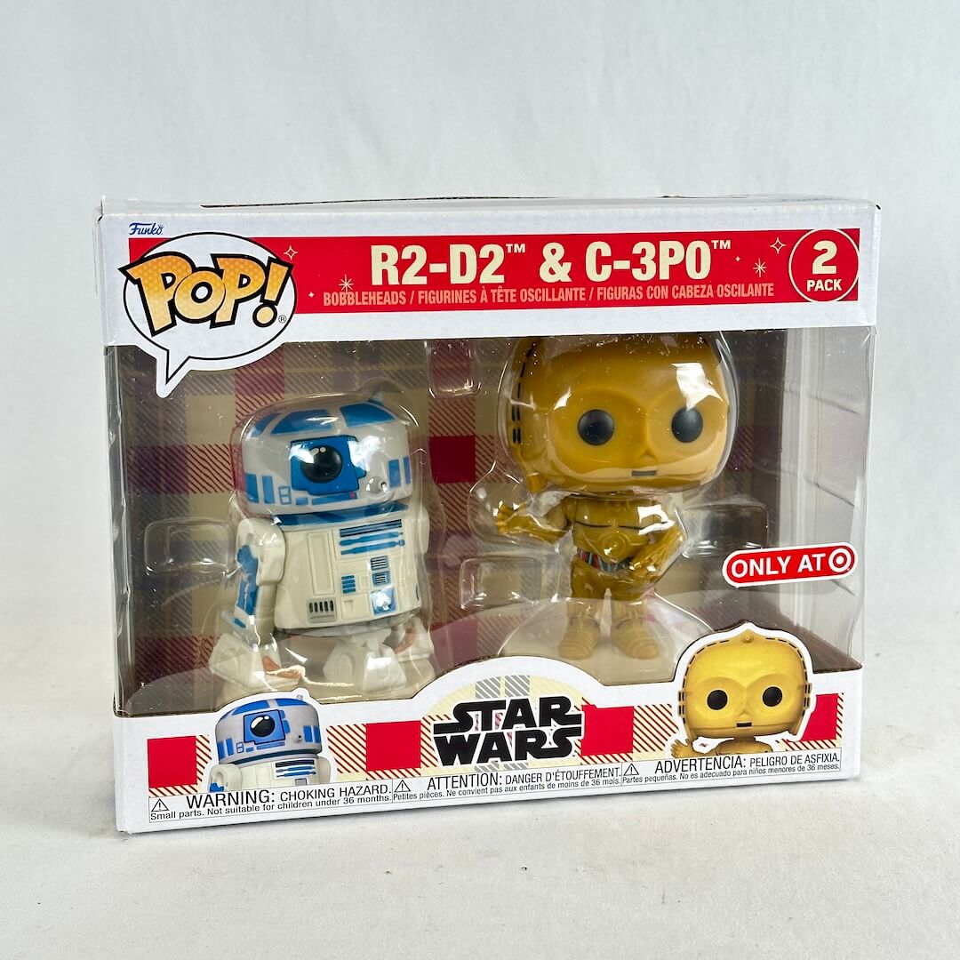Funko Pop! R2-D2 & C-3PO 2-pack Star Wars collectible figures in their original retail packaging.