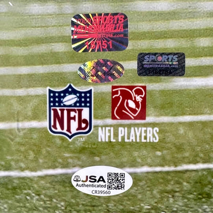 Close-up of the collection of authentication stickers on photo. 