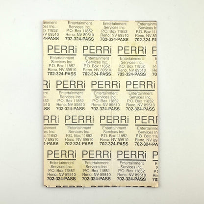 Backside of pass showing intact paper backing and mint condition. 